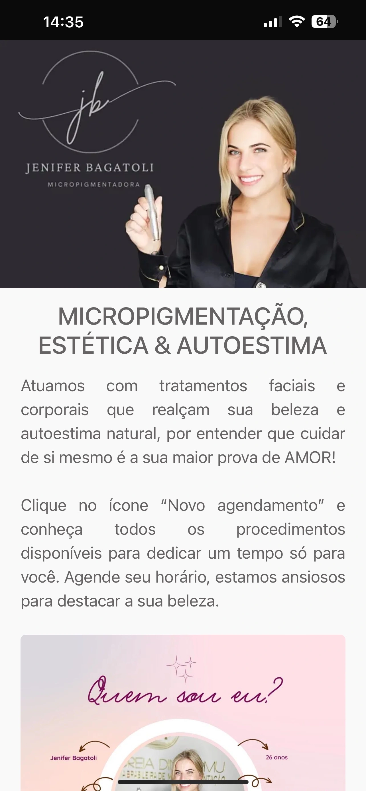 Agendamento para Estética